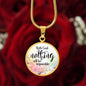 With God Nothing Will Be Impossible Circle Luxury Necklace