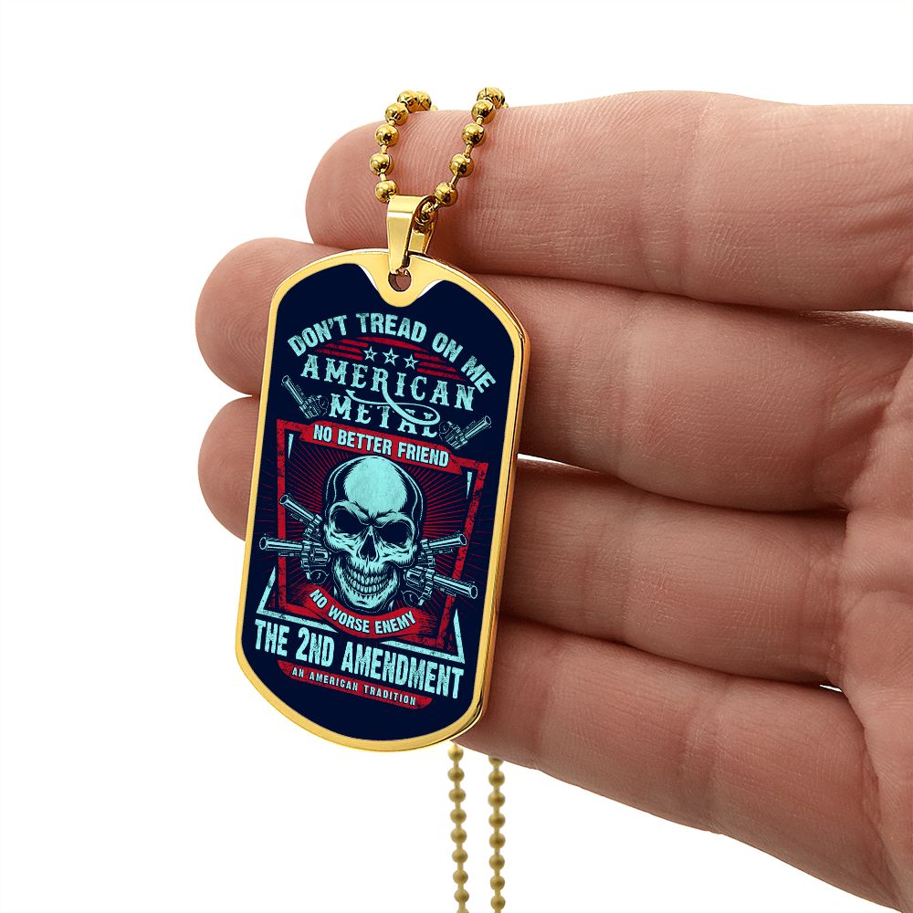 Don't tread on me - dog tag Graphical Military Chain