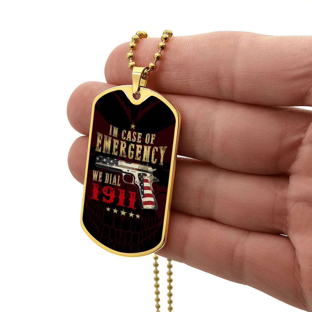 In case of emergency - dog tag Graphical Military Chain