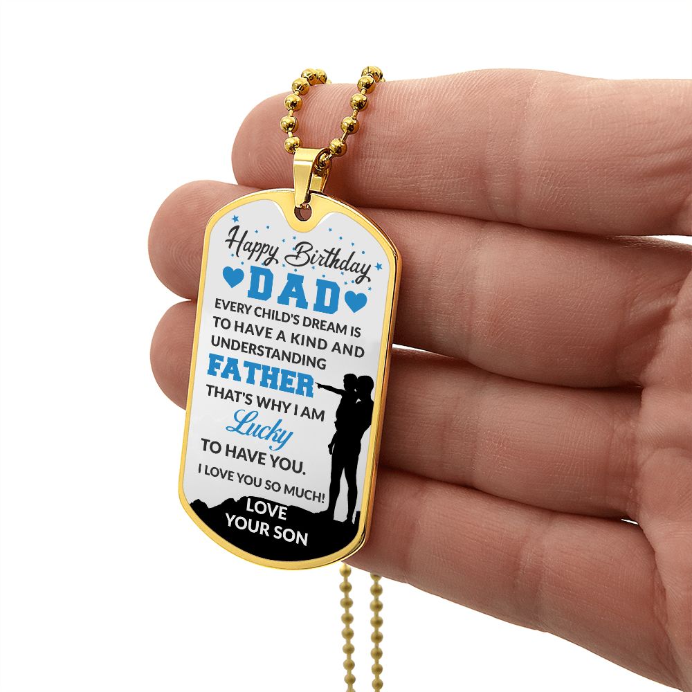 SON FOR DAD Birthday Graphical Military Chain