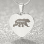 Mama Bear Engraved Heart Necklace
