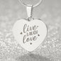 Live Laugh Love Engraved Heart Necklace
