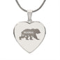 Mama Bear Engraved Heart Necklace