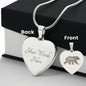 Mama Bear Engraved Heart Necklace