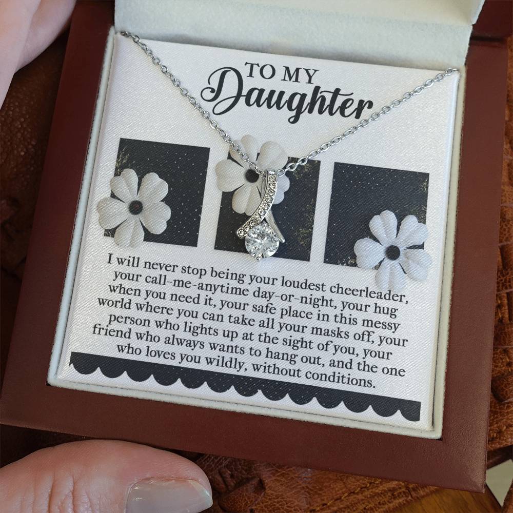 Daughter Loudest Cheerleader Alluring Beauty Necklace