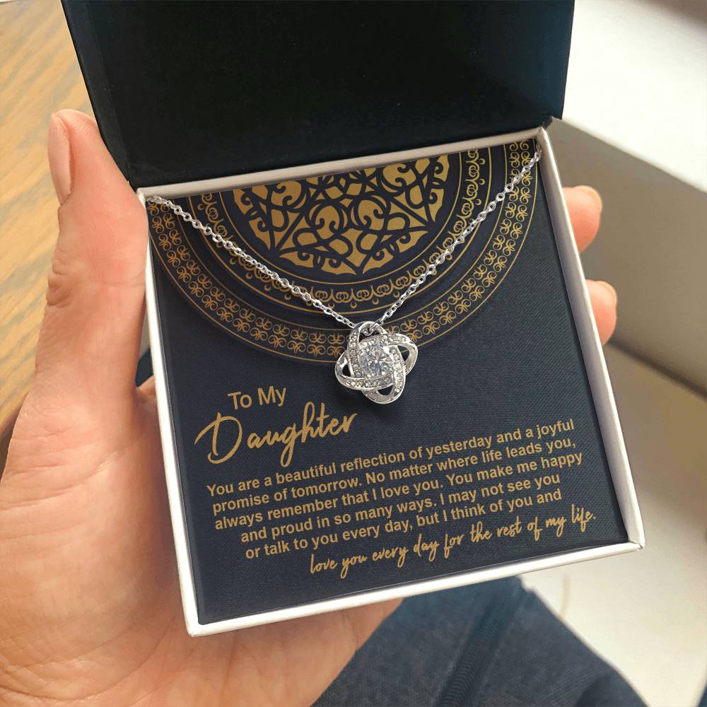 Daughter Beautiful Reflection 2 Love Knot Necklace