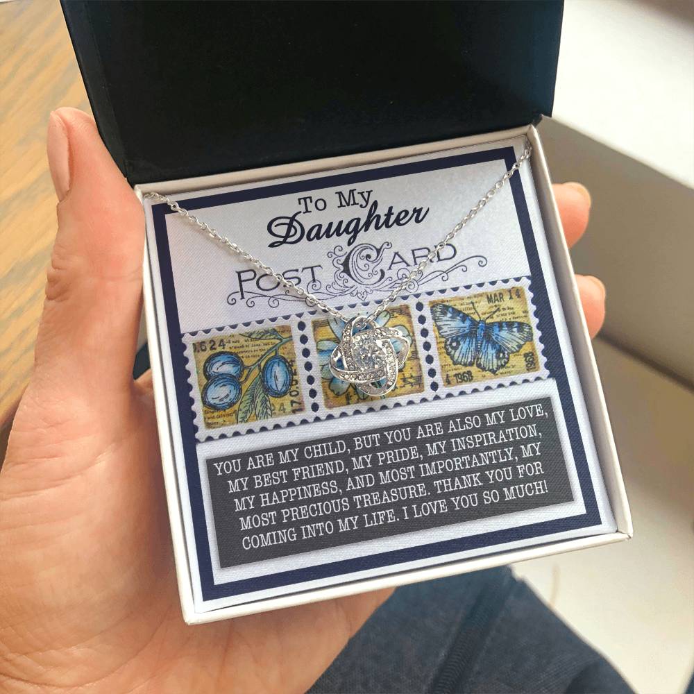 Daughter Precious Treasure Love Knot Necklace