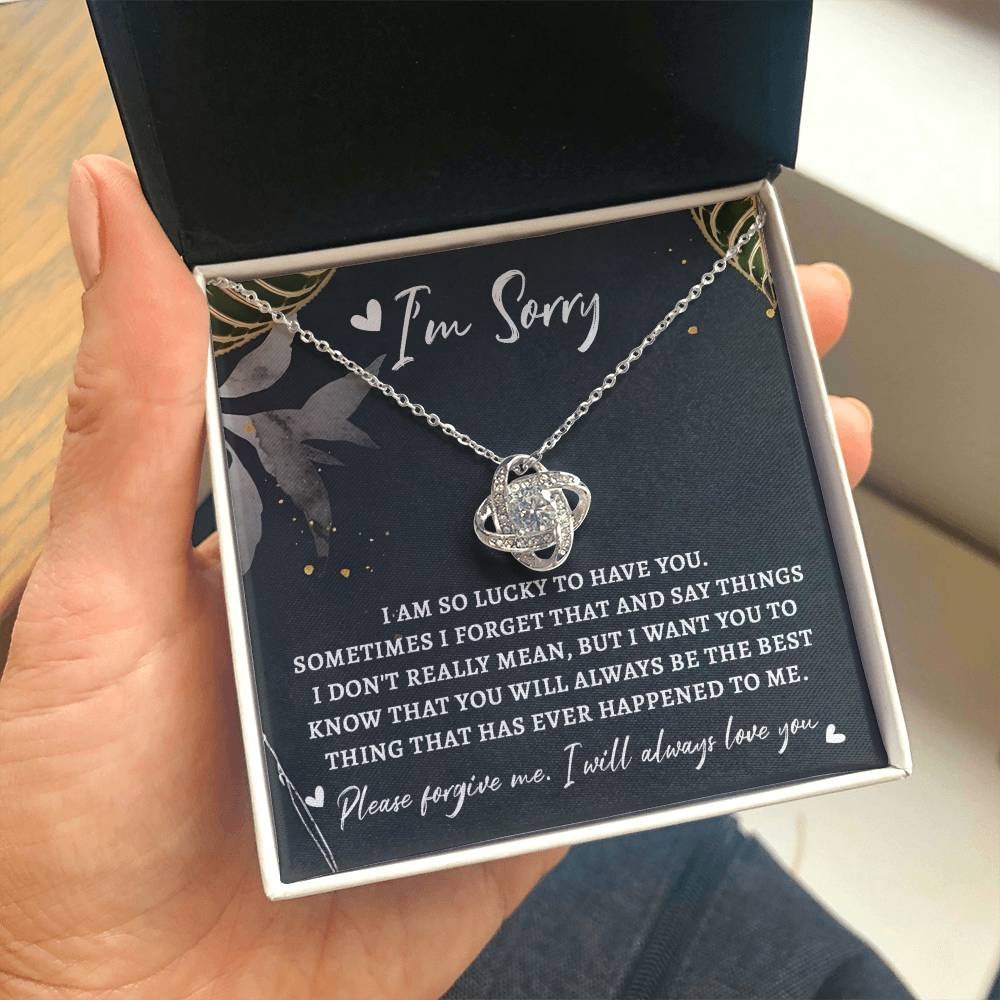 Sorry The Best Thing Love Knot Necklace