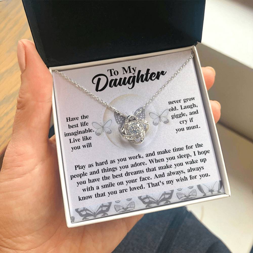 Daughter My Wish Love Knot Necklace