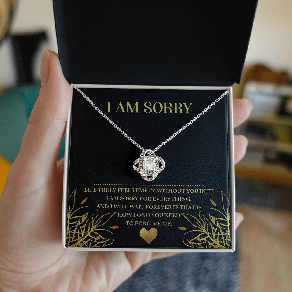Sorry Without You Love Knot Necklace