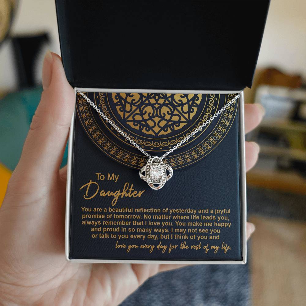 Daughter Beautiful Reflection 2 Love Knot Necklace