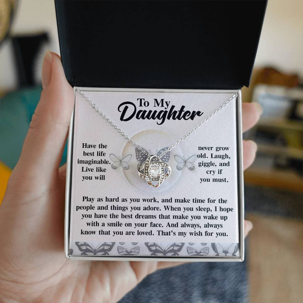 Daughter My Wish Love Knot Necklace