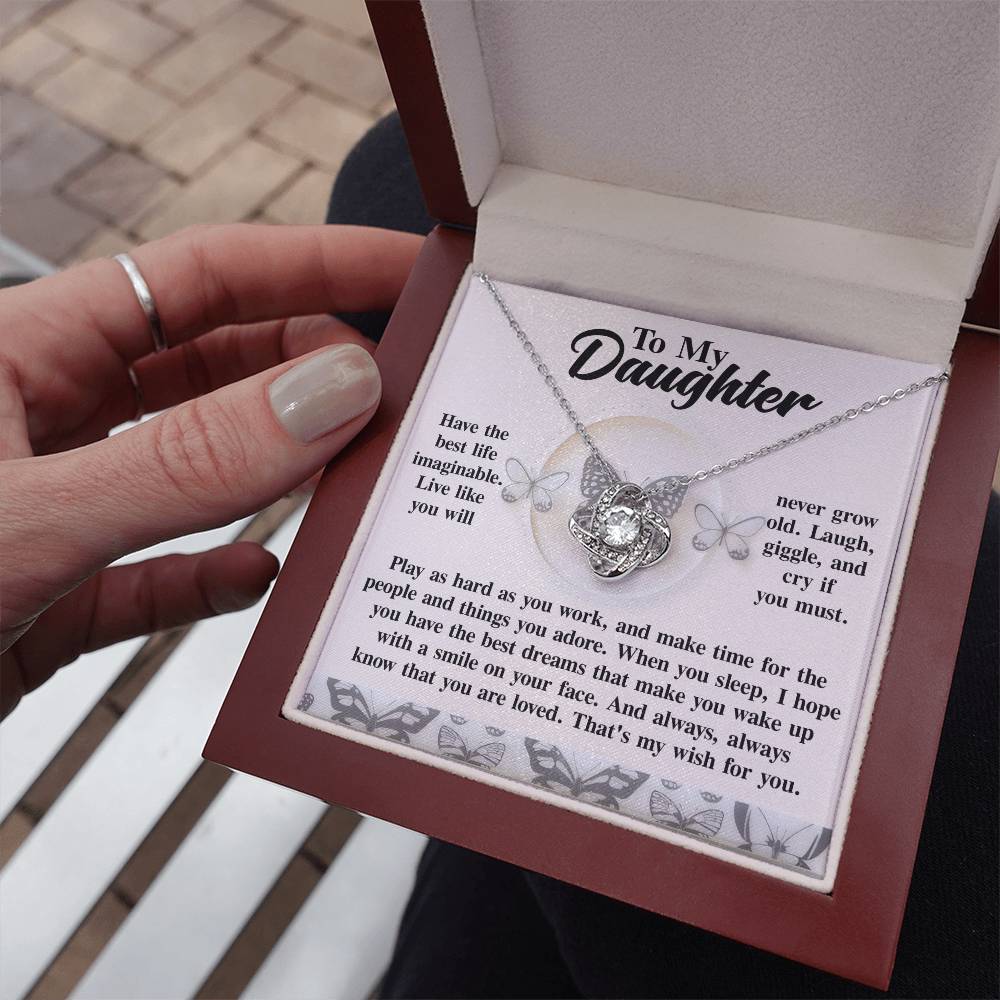 Daughter My Wish Love Knot Necklace