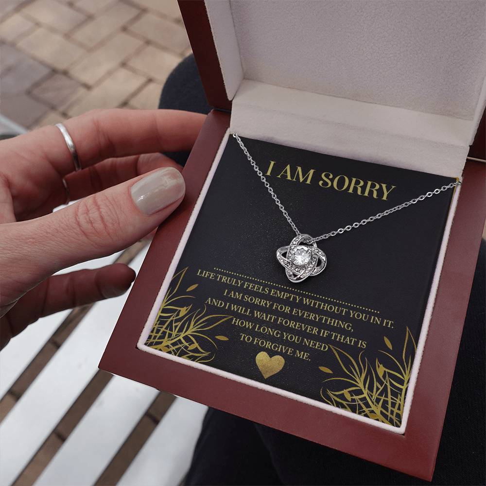 Sorry Without You Love Knot Necklace