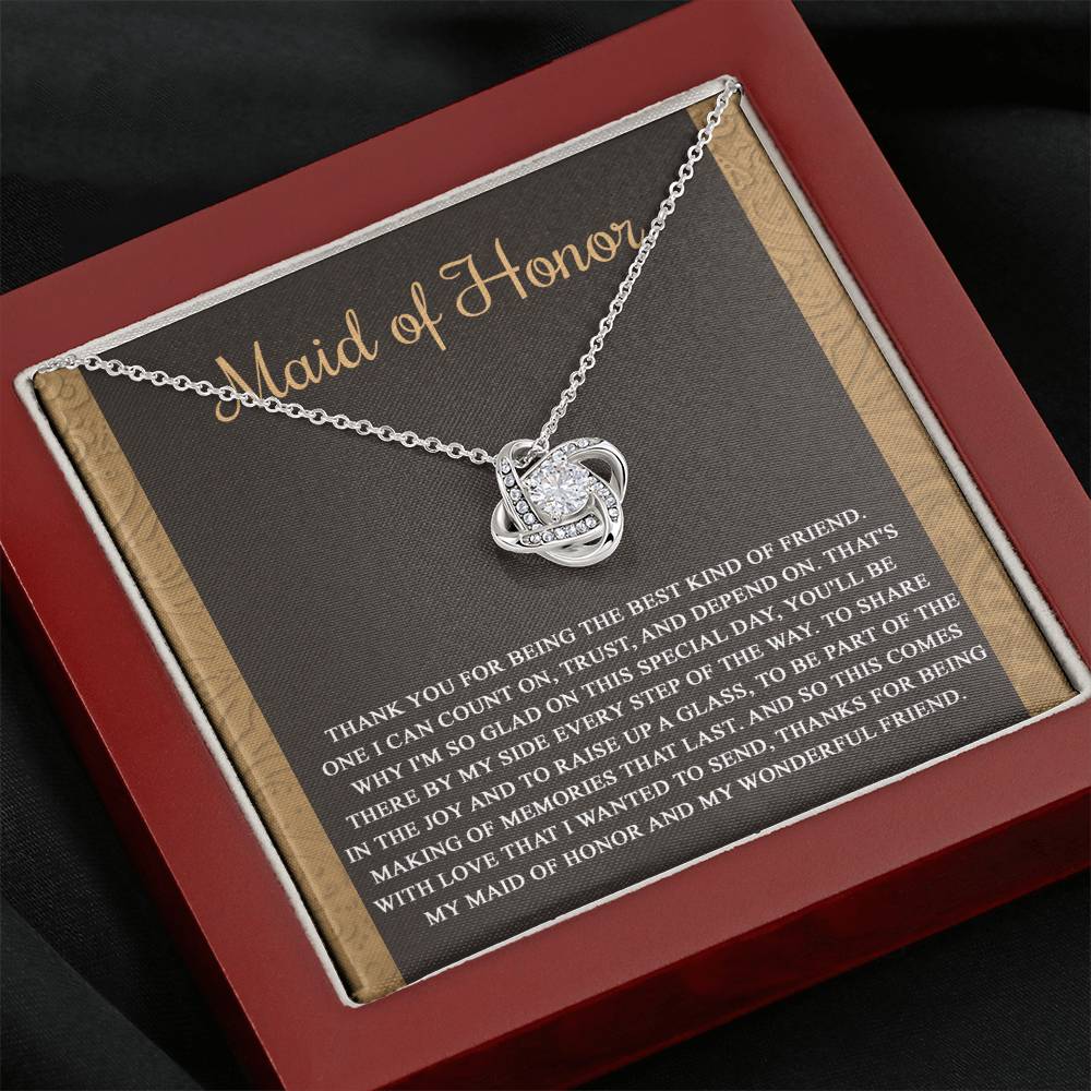 Maid of Honor Kind Of Friend Love Knot Necklace