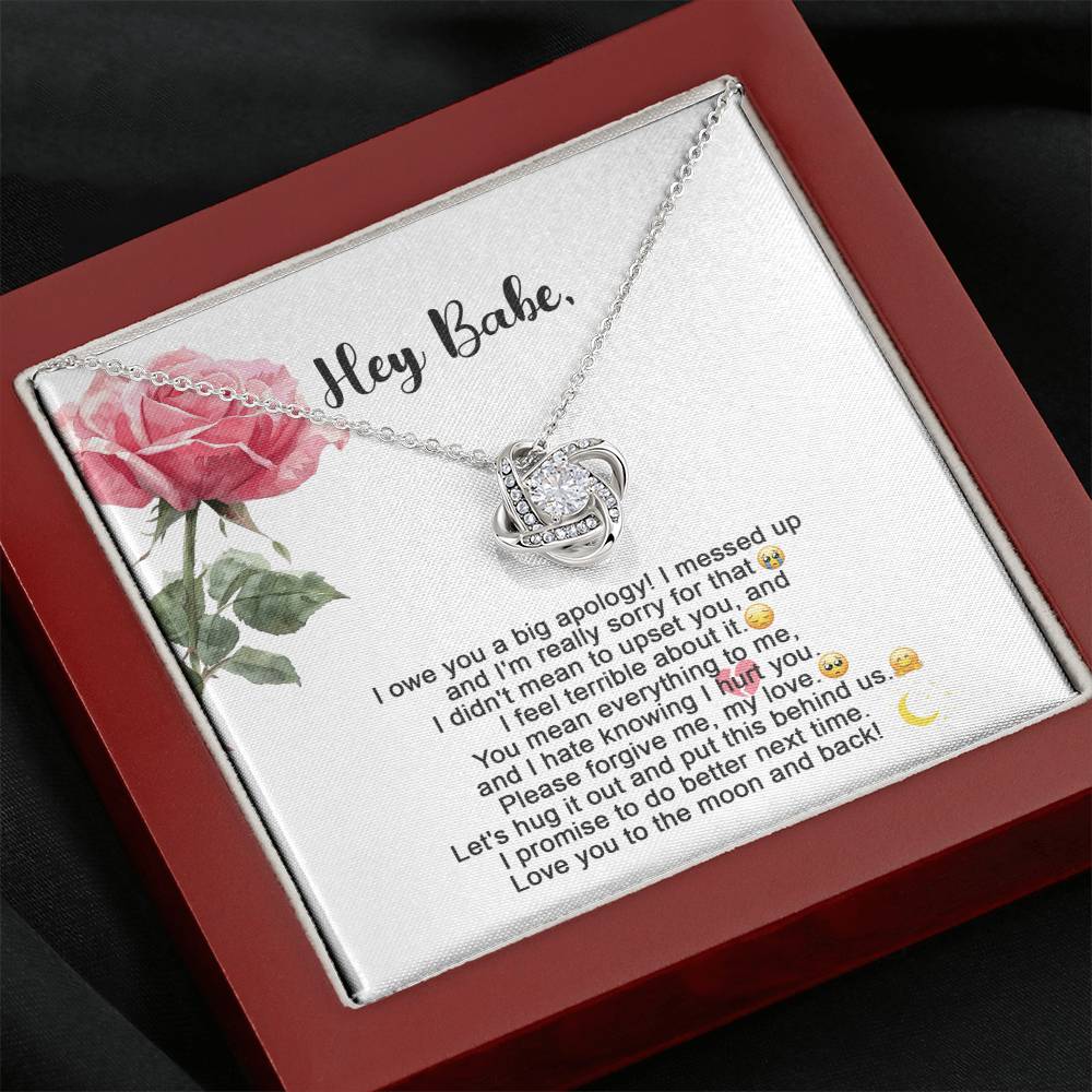 Sorry Hug It Out Love Knot Necklace