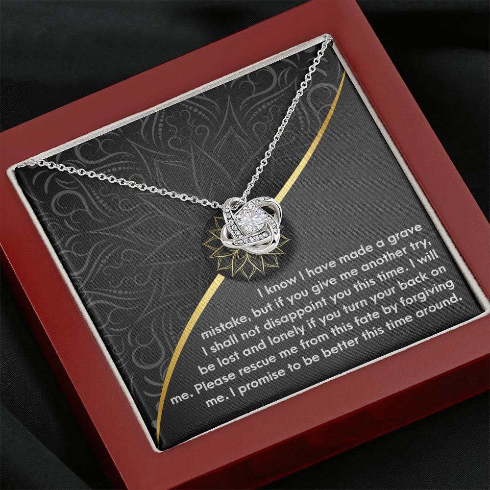 Sorry Turn Your Back Love Knot Necklace