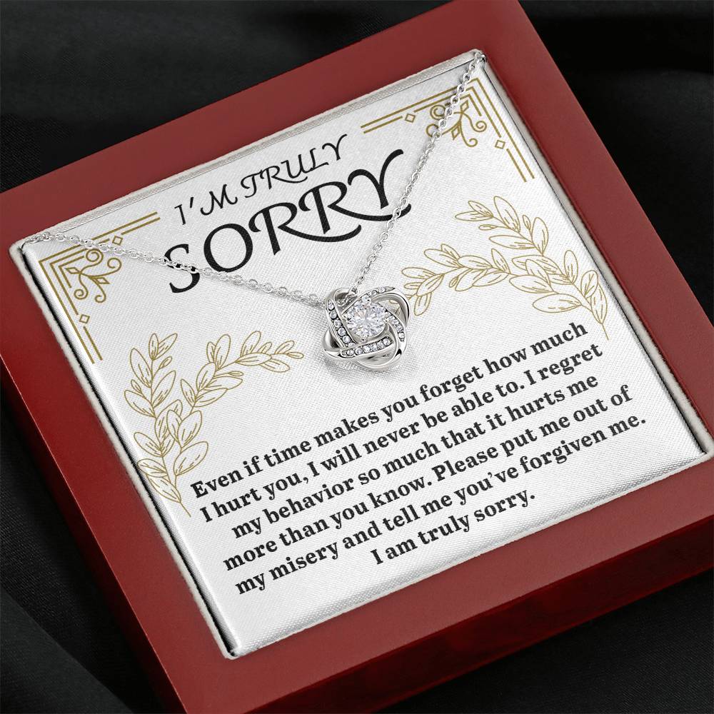 Sorry It Hurts Me Love Knot Necklace