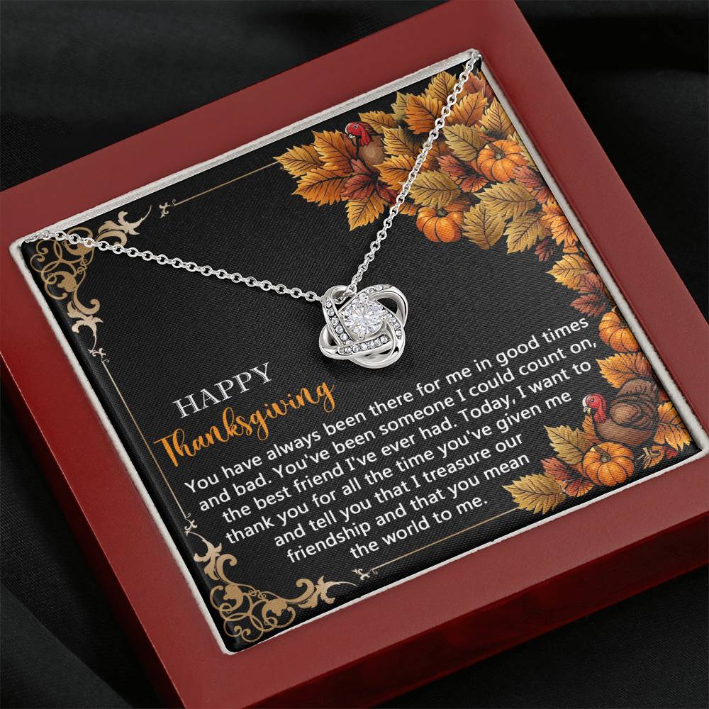 Thanksgiving Count On Love Knot Necklace