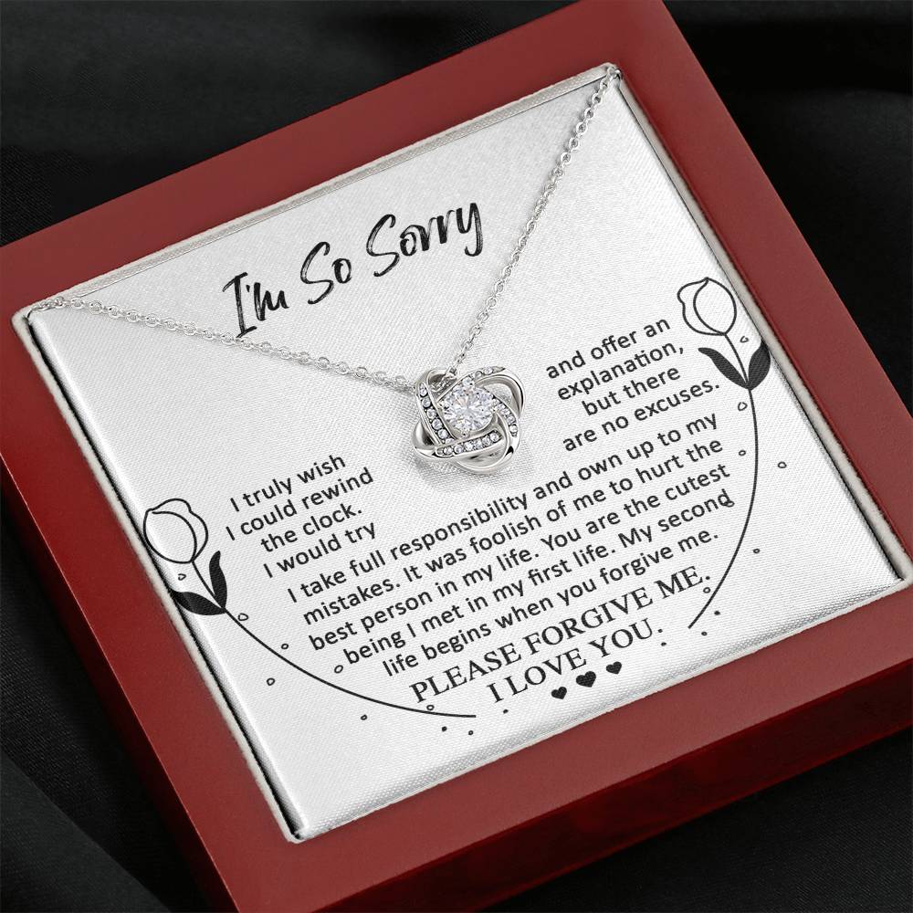 Sorry My First Life Love Knot Necklace