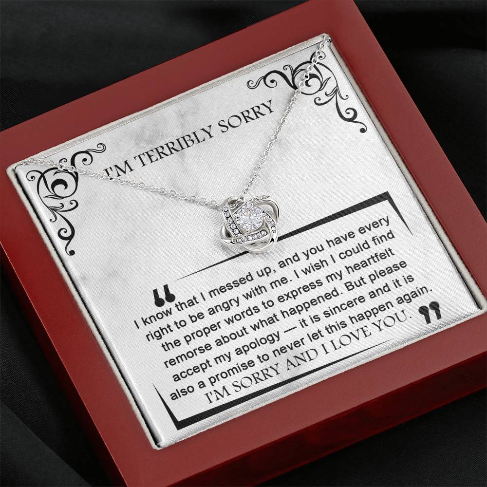 Sorry Angry With Me Love Knot Necklace