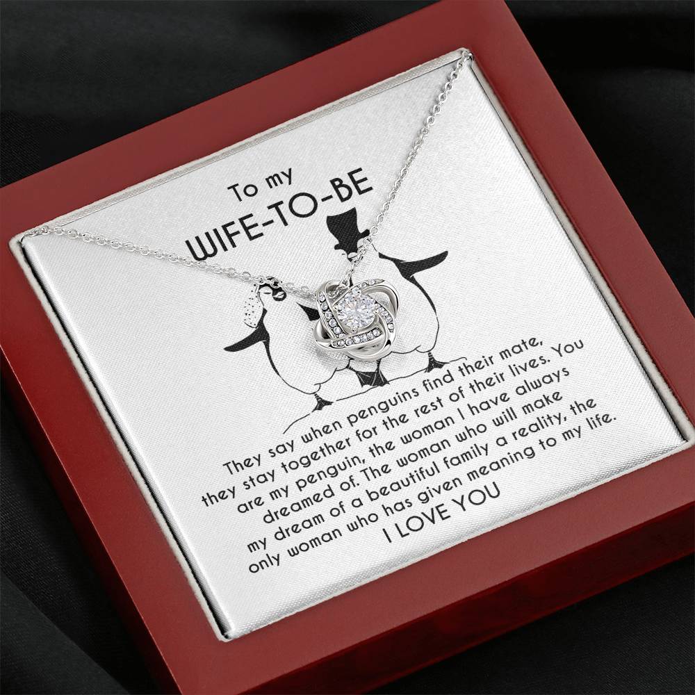 Wife-to-be My Penguin Love Knot Necklace