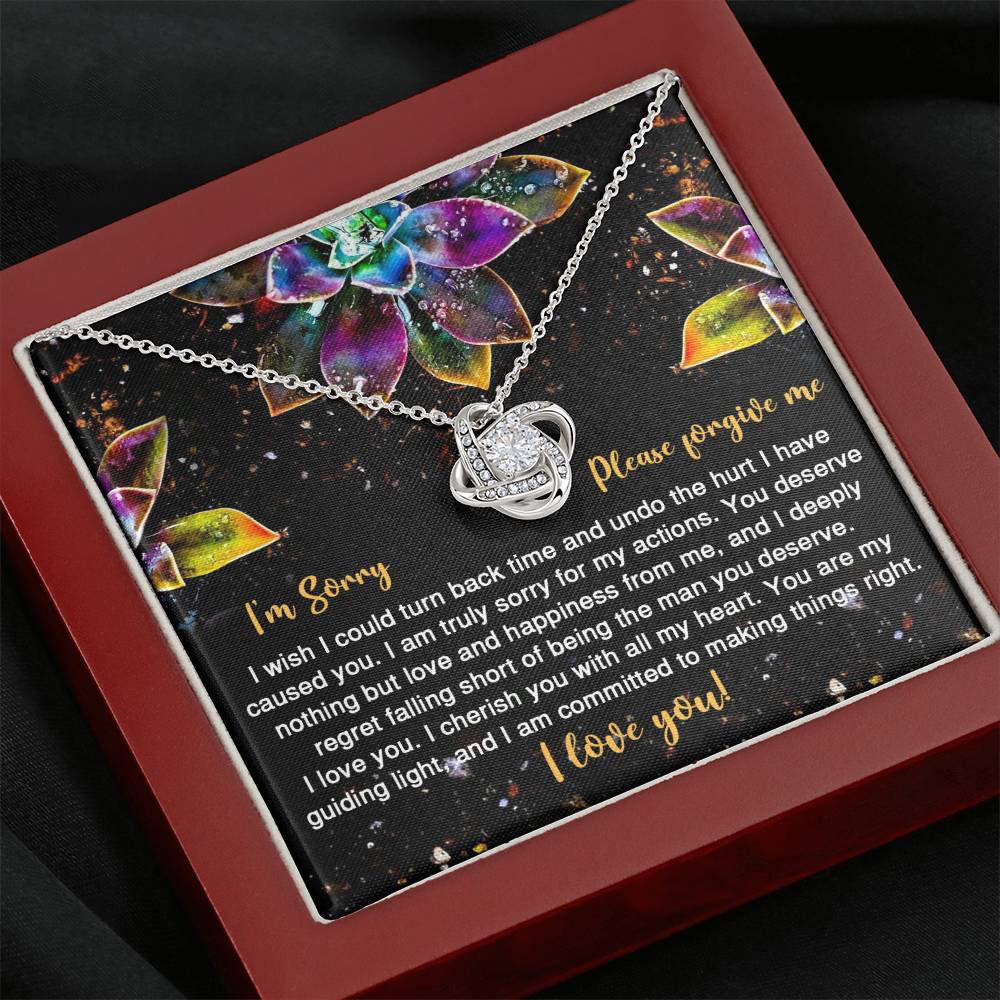 Sorry All My Heart Love Knot Necklace