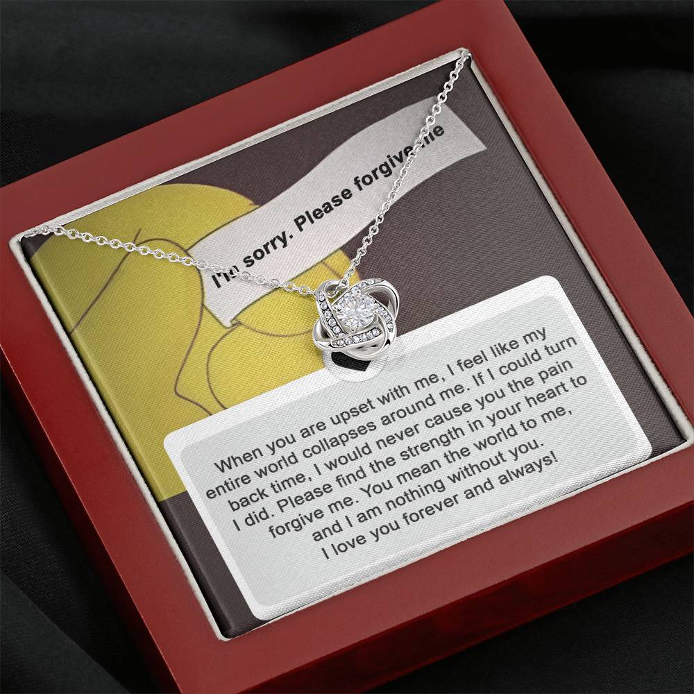 Sorry Nothing Without You Love Knot Necklace
