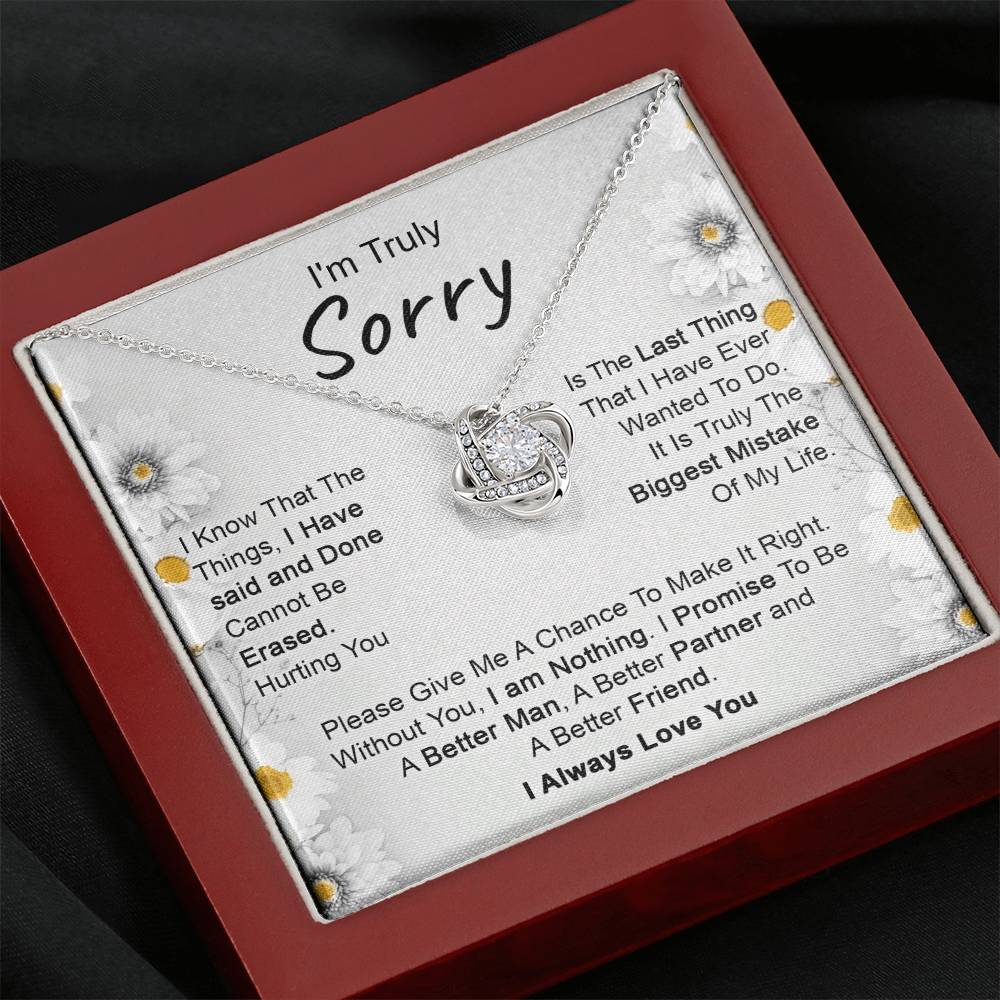 I’m Truly Sorry Love Knot Necklace