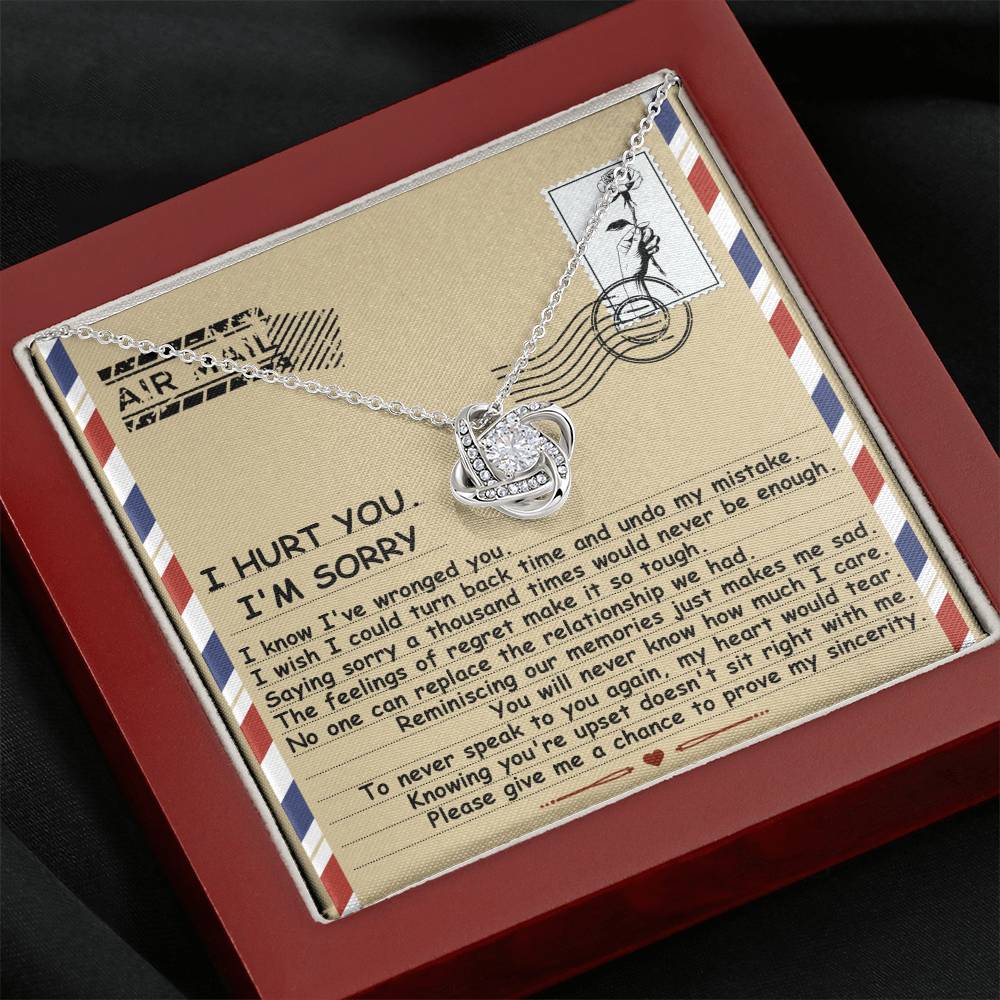 Sorry Makes Me Sad Love Knot Necklace