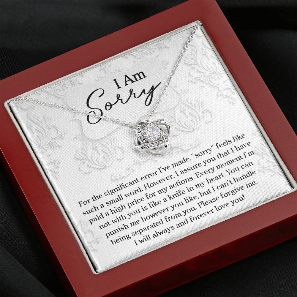 Sorry Forever Love You Love Knot Necklace