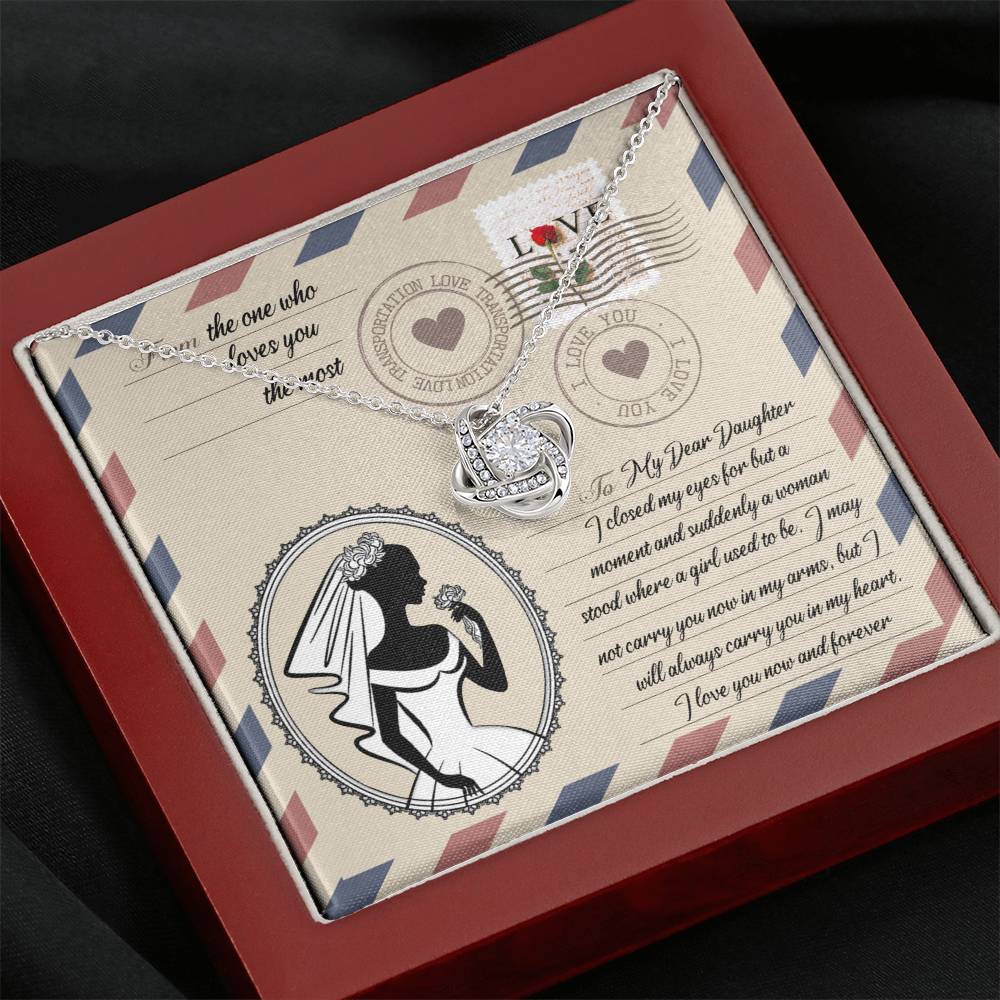 Daughter Wedding In My Arms Love Knot Necklace