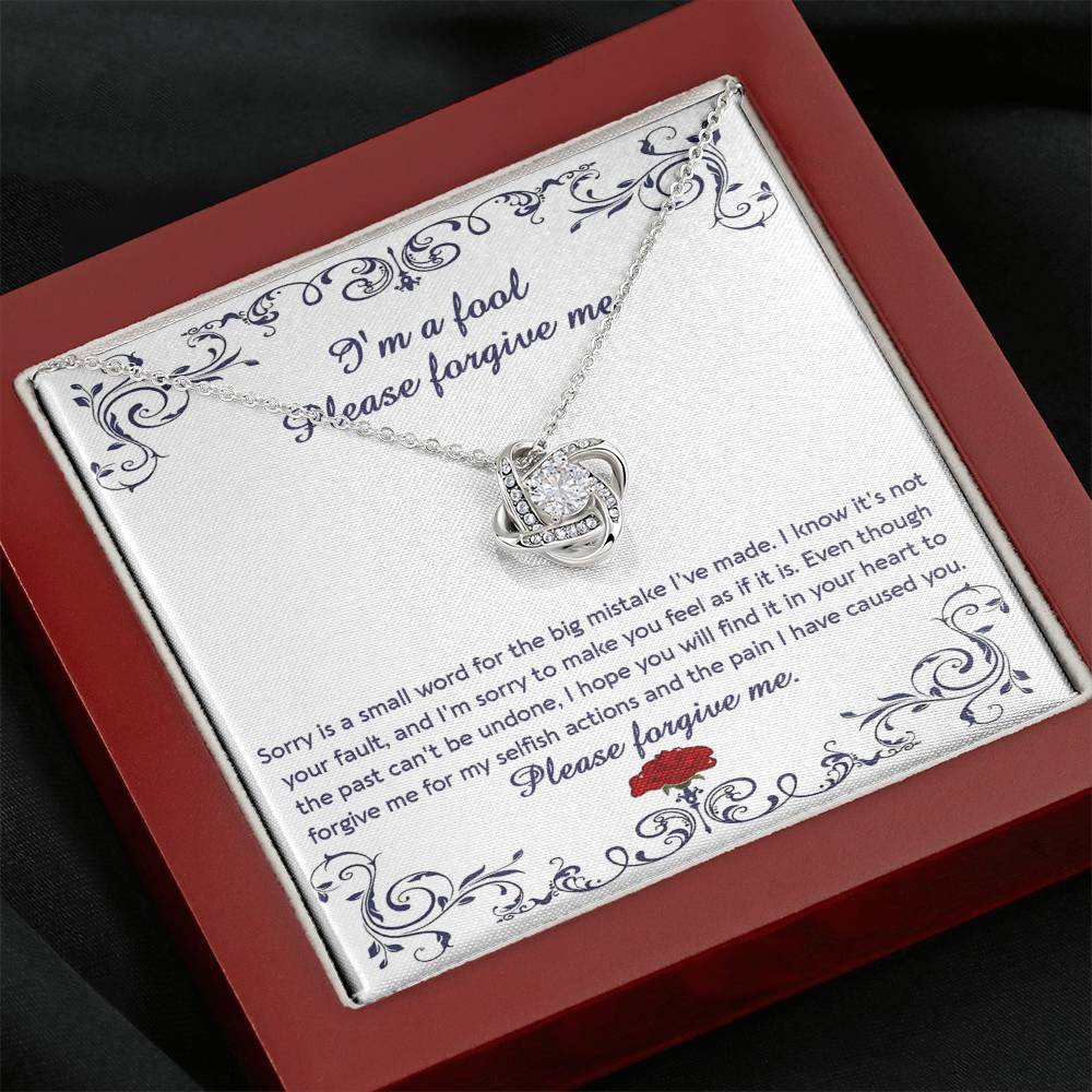 Sorry I am A Fool Love Knot Necklace