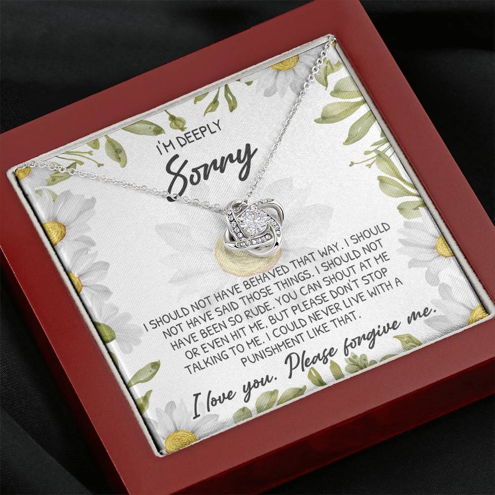 Sorry Please Dont Top Love Knot Necklace