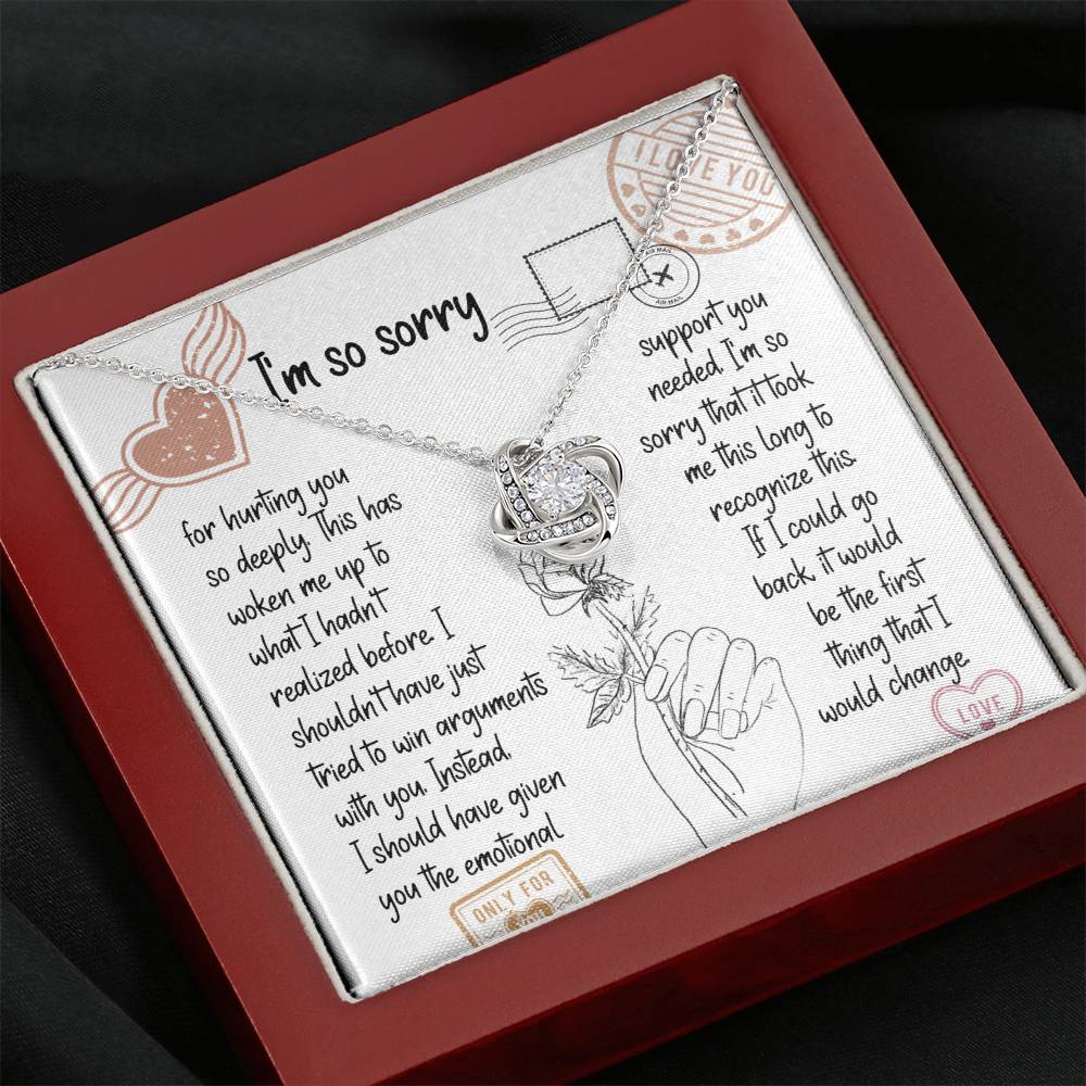 Sorry Emotional Support Love Knot Necklace