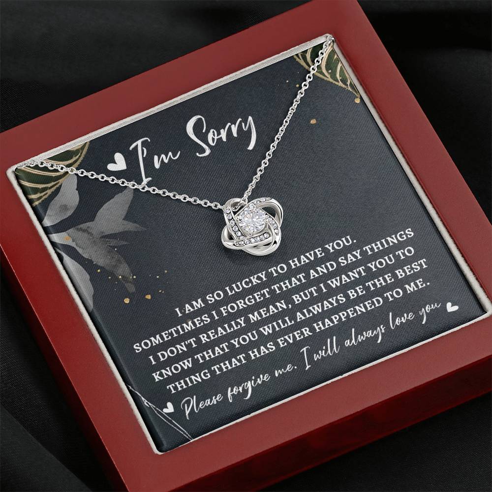 Sorry The Best Thing Love Knot Necklace