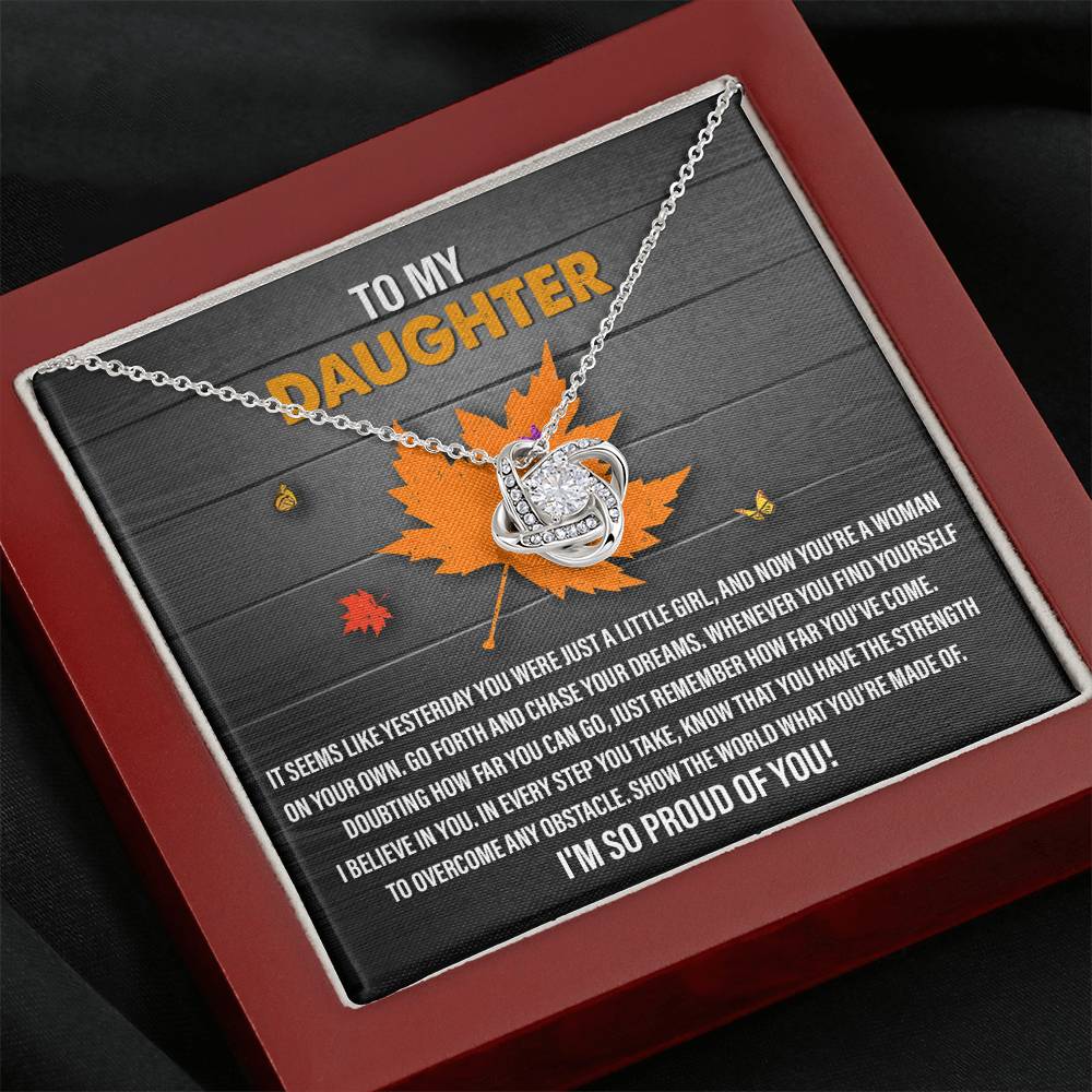 Daughter You Can Go Love Knot Necklace