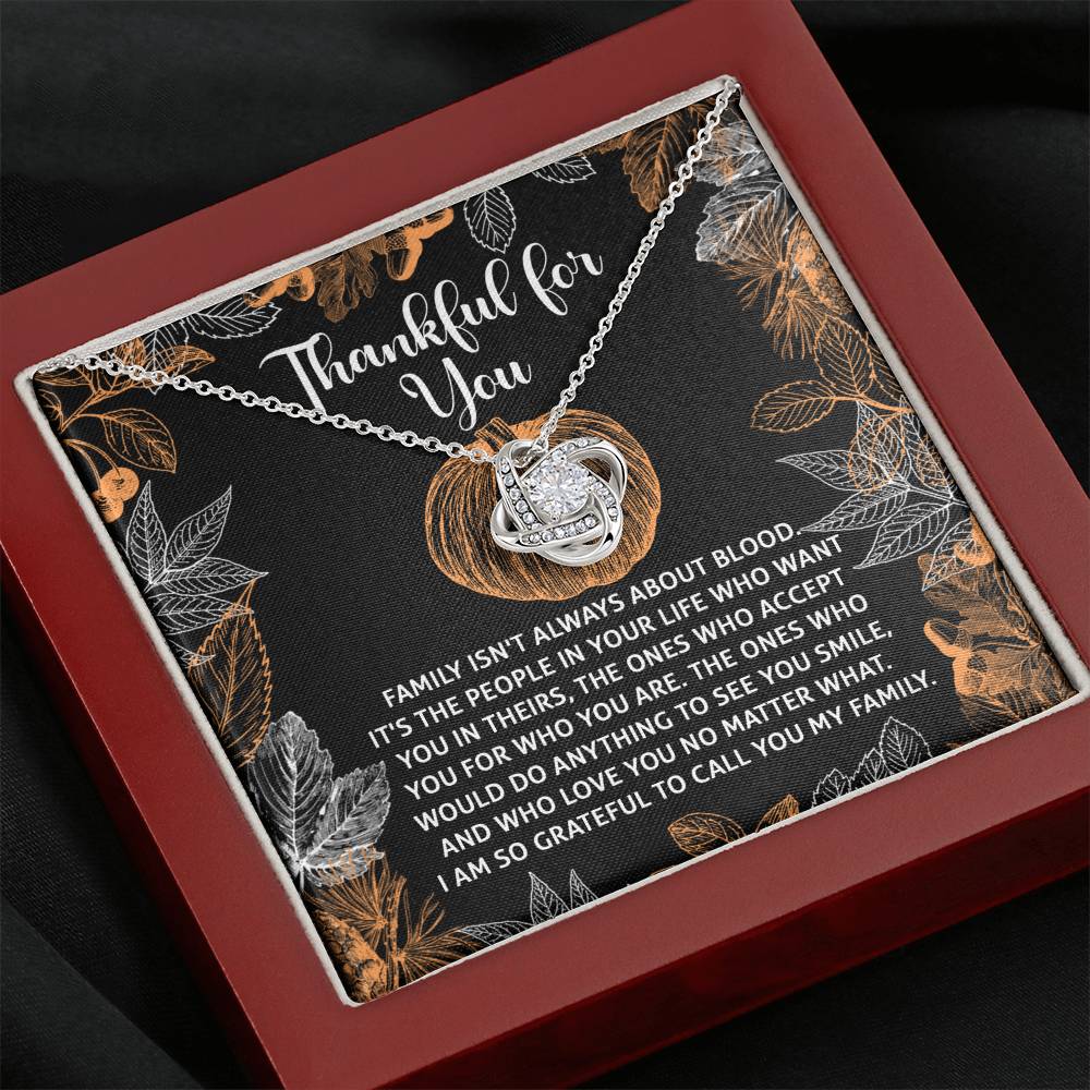 Thanksgiving To Call You Love Knot Necklace
