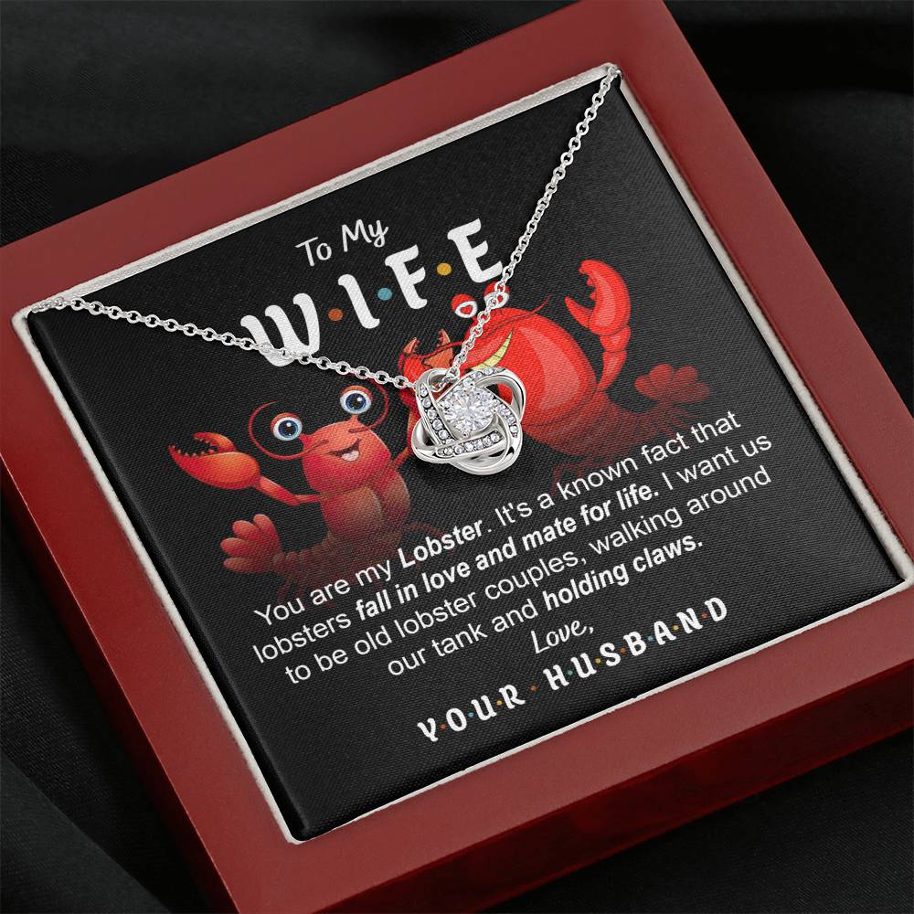 Wife Old Lobster Couples Love Knot Necklace