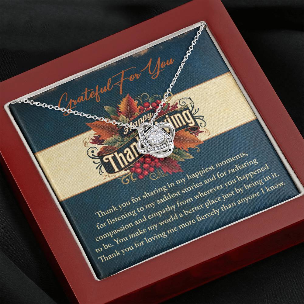 Thanksgiving Happiest Moments Love Knot Necklace