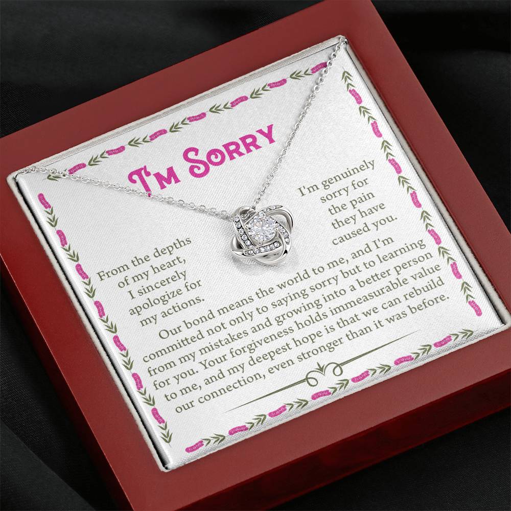 Sorry A Better Person Love Knot Necklace