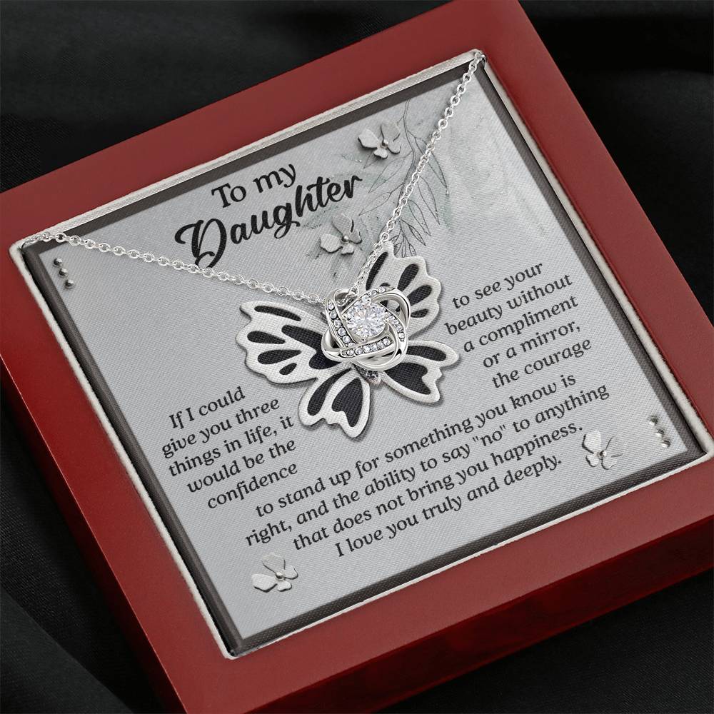 Daughter See Your Beauty Love Knot Necklace