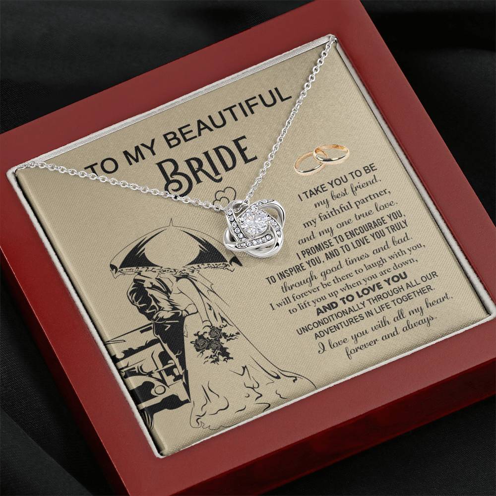 Bride Faithful Partner Love Knot Necklace