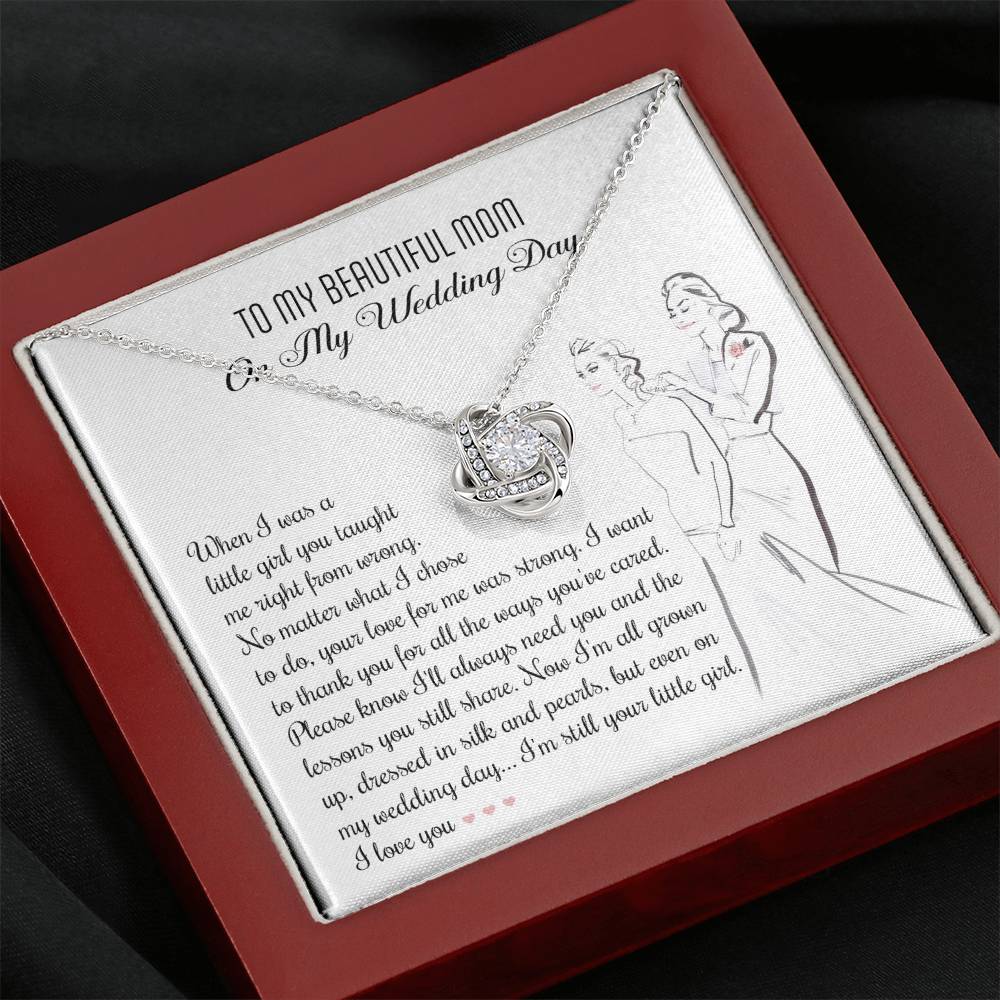Mom Wedding My Wedding Day Love Knot Necklace