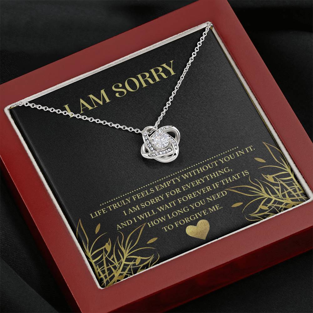 Sorry Without You Love Knot Necklace