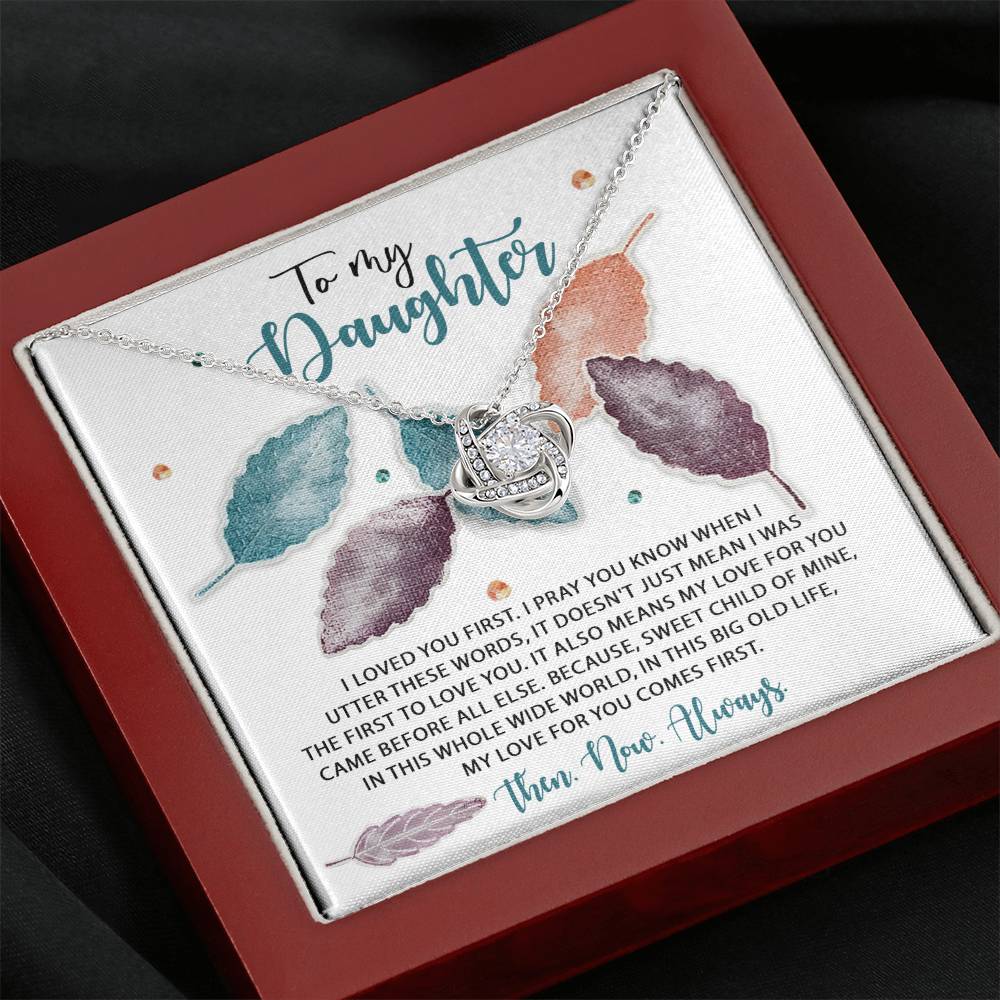 Daughter Pray You Know Love Knot Necklace