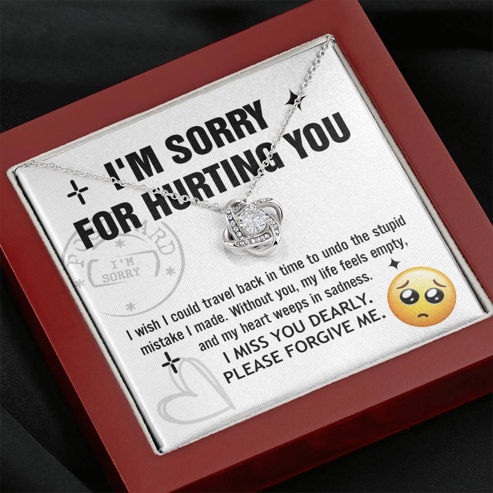 Sorry Travel Back Love Knot Necklace