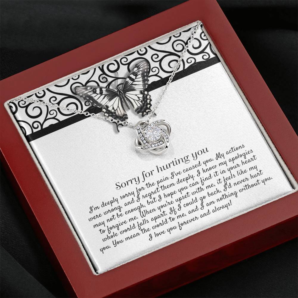 Sorry Nothing Without You Love Knot Necklace
