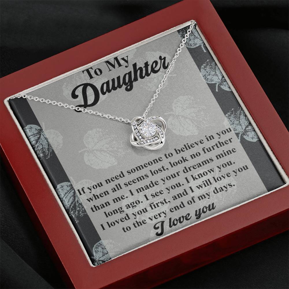 Daughter My Days Love Knot Necklace