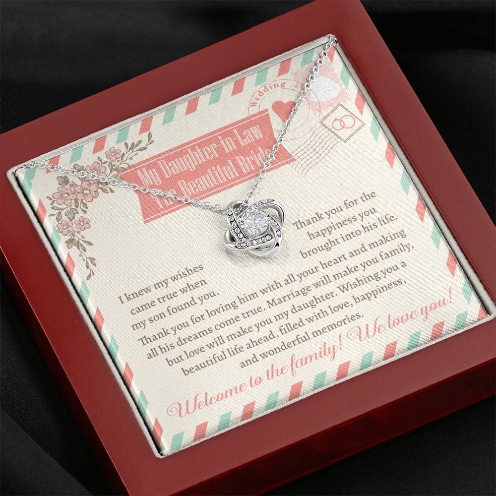 Daughter In Law Make You Family Love Knot Necklace